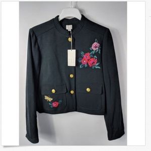A New Day Womens Embroidered Military Jacket 6